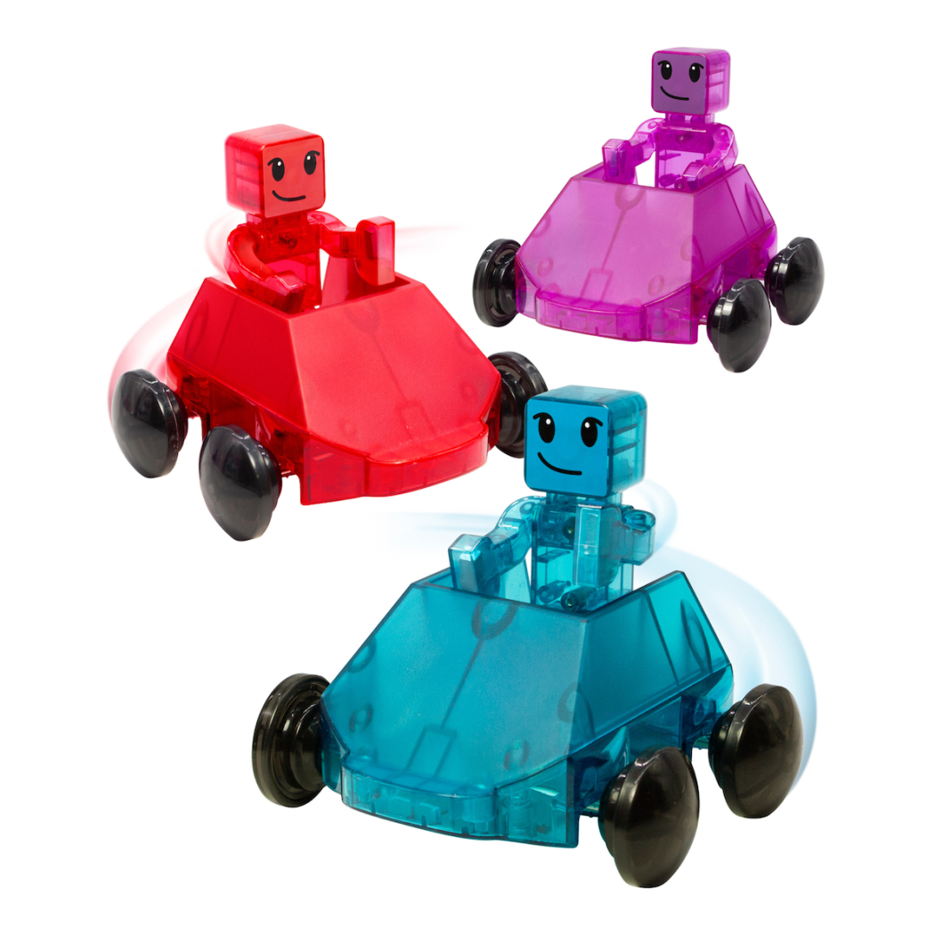 Samochodziki Dashers - Klocki Magnetyczne Autka 6 elementów - Magna-Tiles