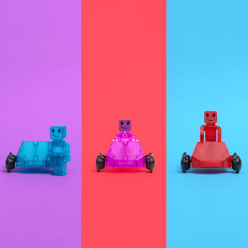Samochodziki Dashers - Klocki Magnetyczne Autka 6 elementów - Magna-Tiles