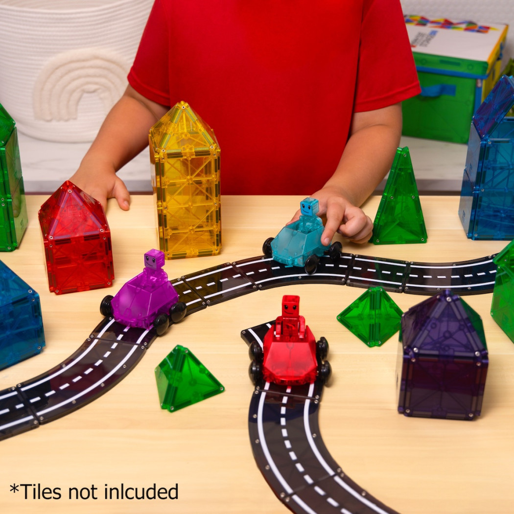 Samochodziki Dashers - Klocki Magnetyczne Autka 6 elementów - Magna-Tiles