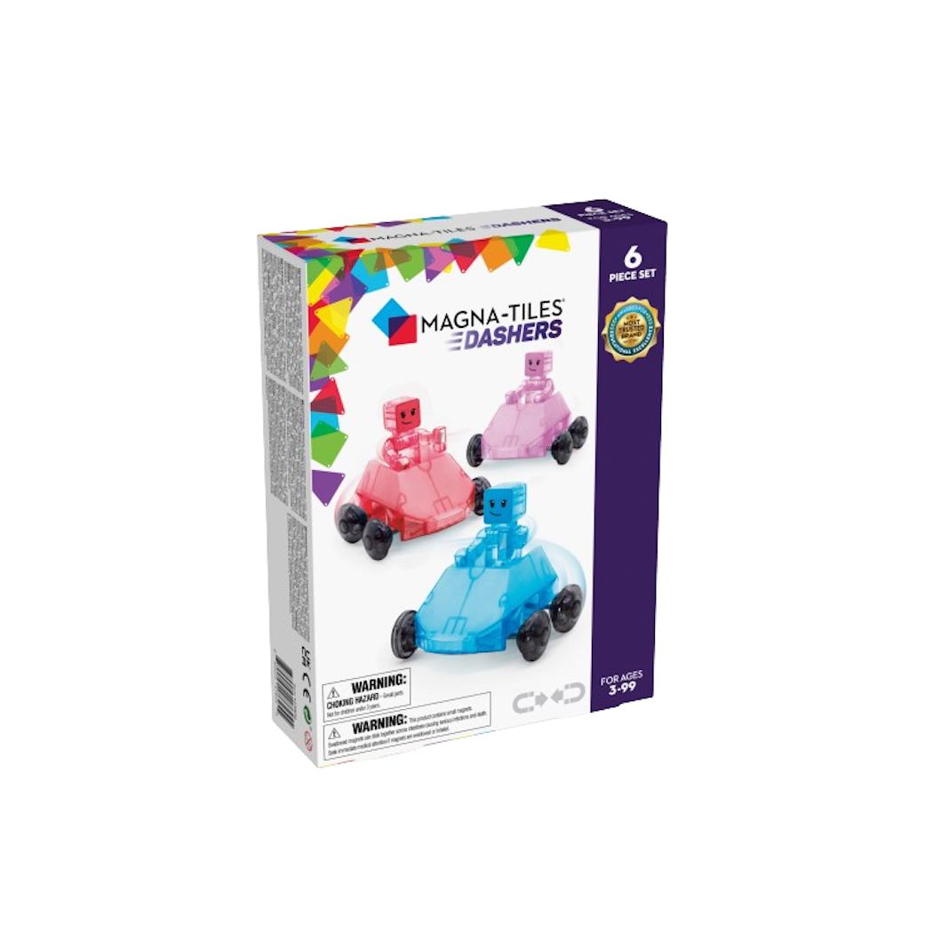 Samochodziki Dashers - Klocki Magnetyczne Autka 6 elementów - Magna-Tiles