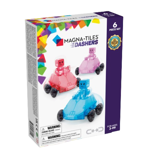 Samochodziki Dashers - Klocki Magnetyczne Autka 6 elementów - Magna-Tiles