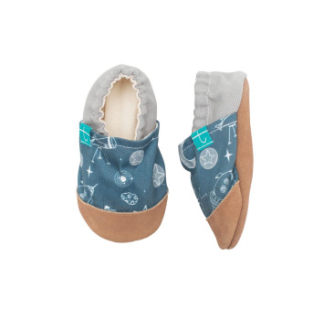 Space Adventures - rozmiar 18-24  miesięcy 22/23 14 cm - Papcie Titot - SKÓRZANA PODESZWA
