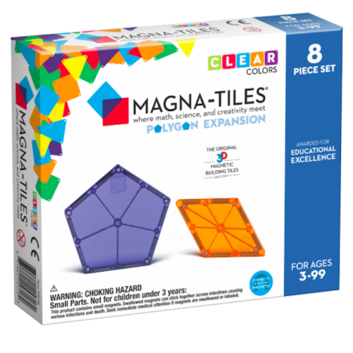 Polygons - Wielokąty Zestaw do Rozbudowy - Klocki Magnetyczne 8 elementów - Magna-Tiles