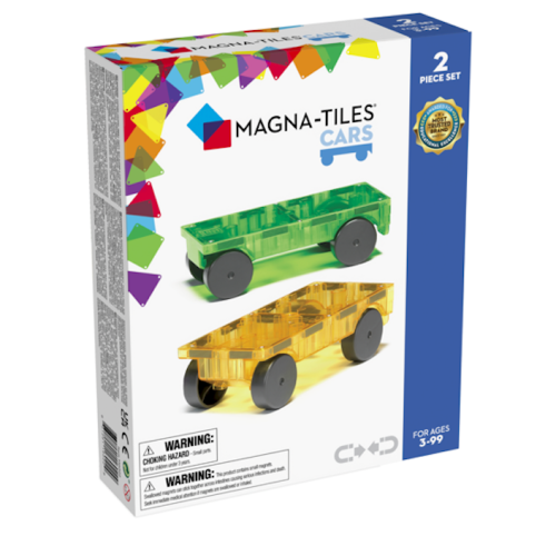 Podwozia - Żółty i Zielony - Zestaw do Rozbudowy Cars - Magna-Tiles