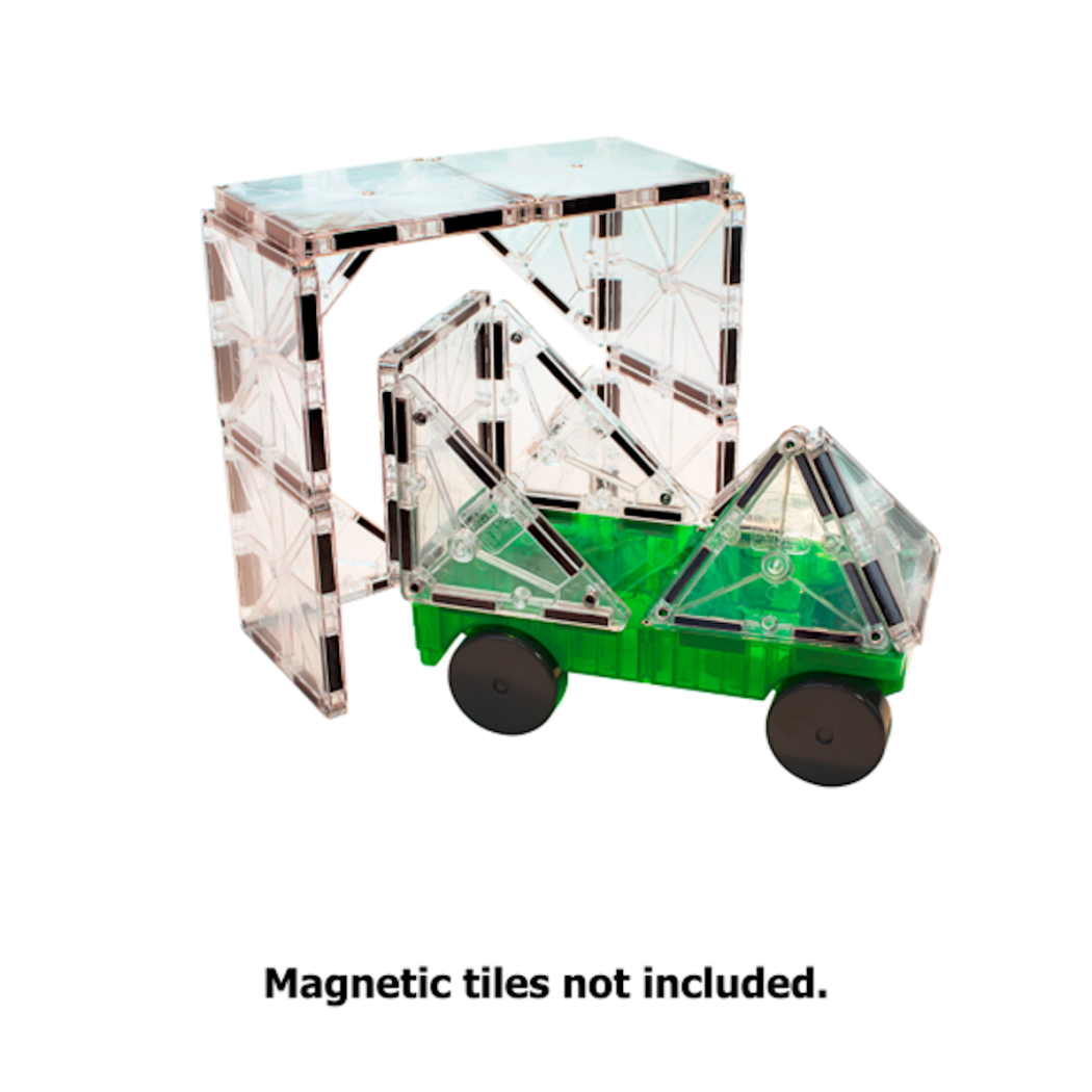 Podwozia - Żółty i Zielony - Zestaw do Rozbudowy Cars - Magna-Tiles