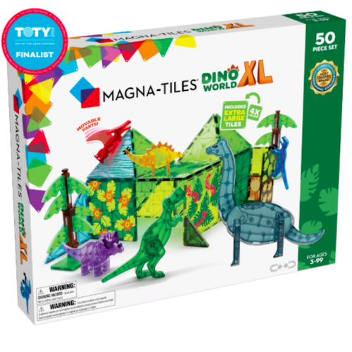 XL Dino World - Klocki Magnetyczne 50 elementów Dinozaury - Magna-Tiles