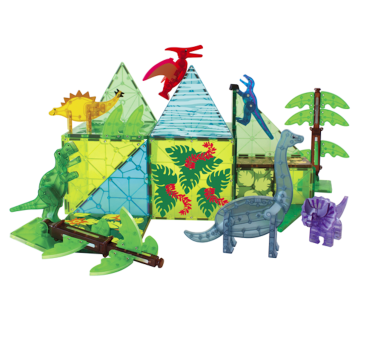 PROMOCJA XL Dino World - Klocki Magnetyczne 50 elementów Dinozaury - Magna-Tiles