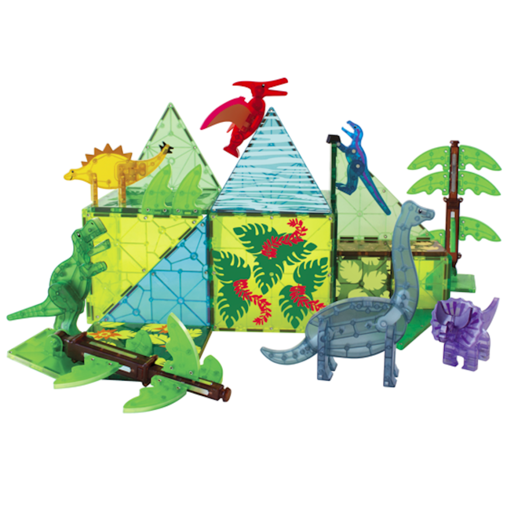 PROMOCJA XL Dino World - Klocki Magnetyczne 50 elementów Dinozaury - Magna-Tiles