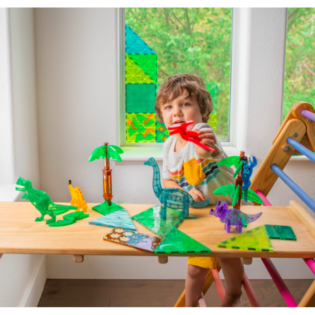 PROMOCJA XL Dino World - Klocki Magnetyczne 50 elementów Dinozaury - Magna-Tiles