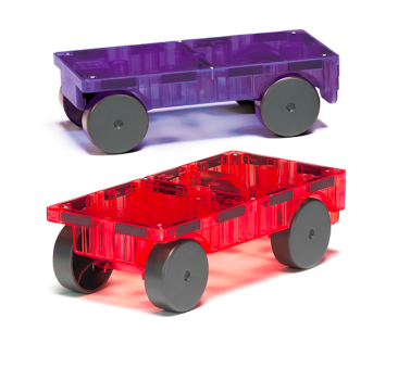 Podwozia - Czerwony i Fioletowy - Zestaw do Rozbudowy - Magna-Tiles