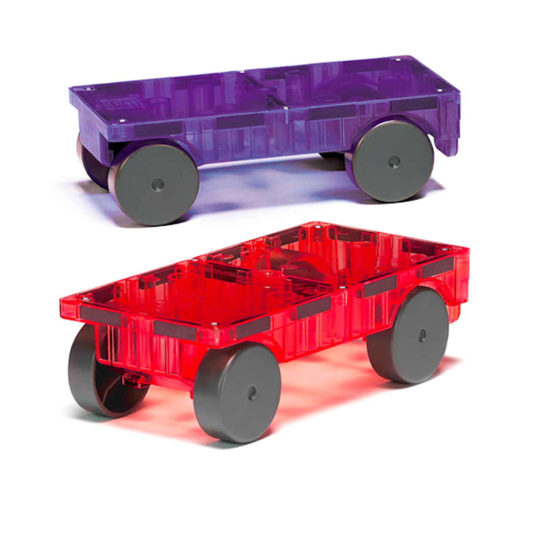 Podwozia - Czerwony i Fioletowy - Zestaw do Rozbudowy - Magna-Tiles