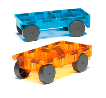 Podwozia - Pomarańczowy i Niebieski - Zestaw do Rozbudowy Cars 2 el. - Magna-Tiles