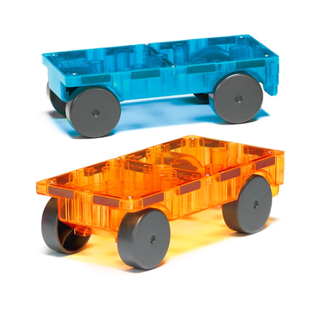 Podwozia - Pomarańczowy i Niebieski - Zestaw do Rozbudowy Cars 2 el. - Magna-Tiles