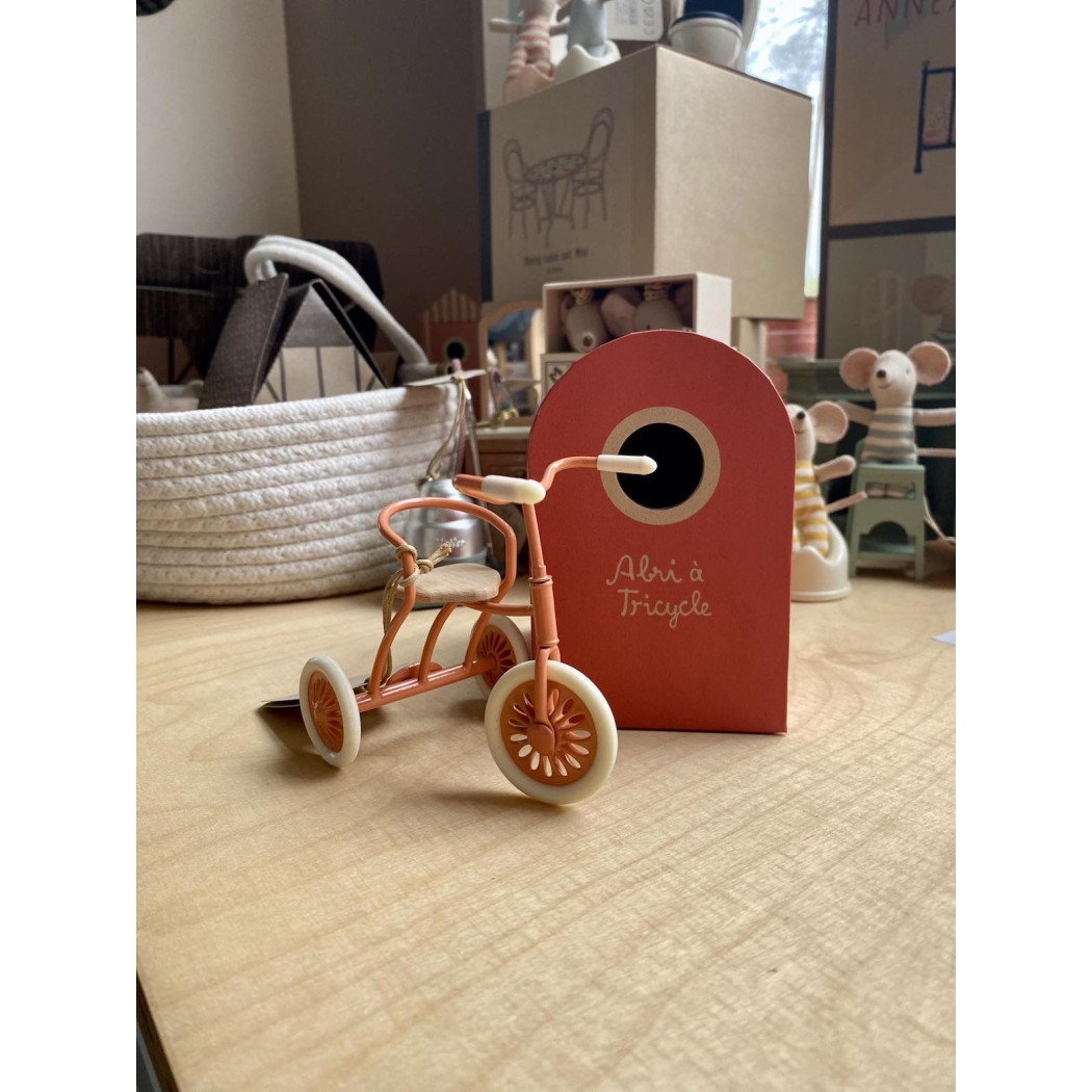 Rowerek - Koralowy - Abri à Tricycle, Mouse - Coral - Akcesoria dla Lalek - Maileg