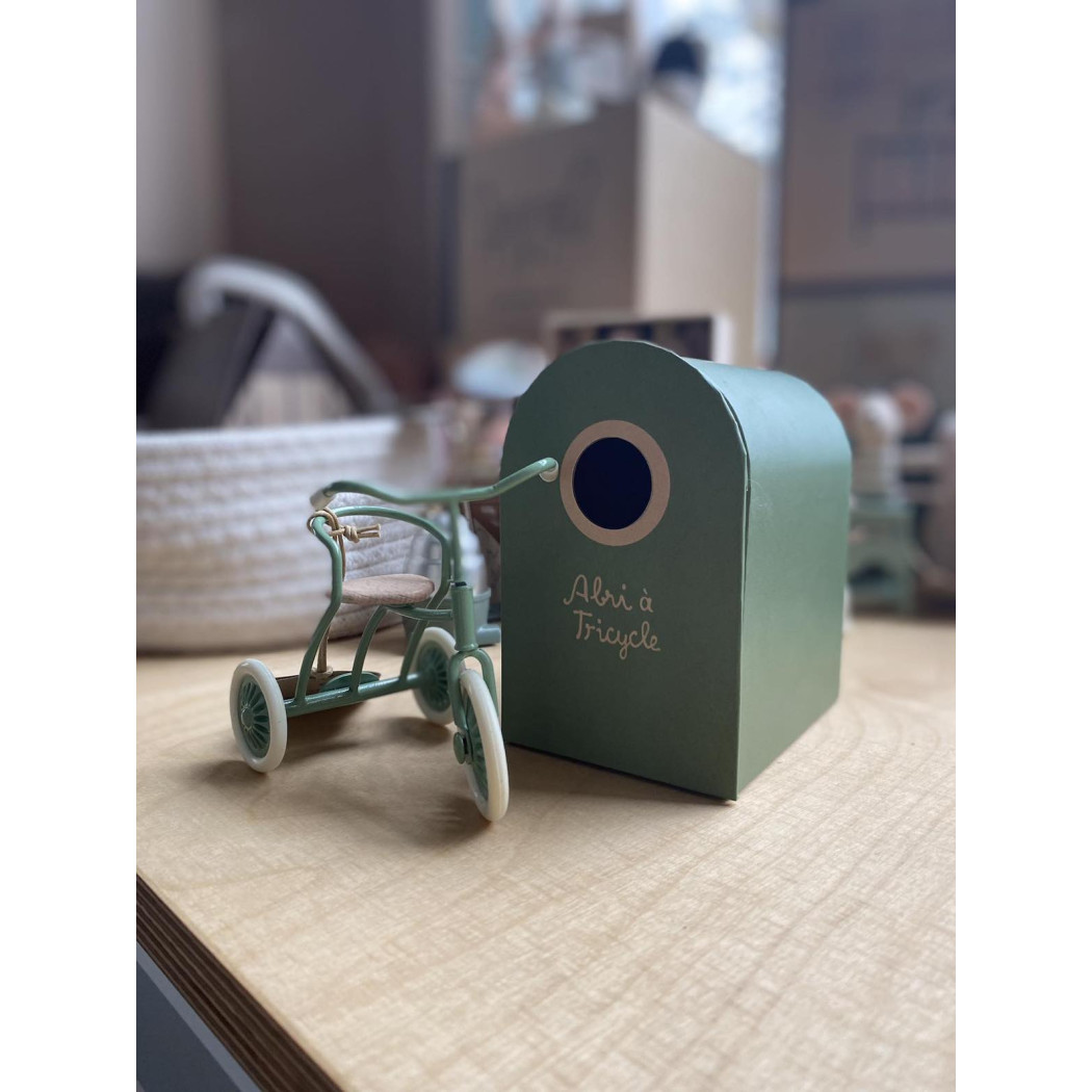 Rowerek - Zielony - Abri à Tricycle, Mouse - Green - Akcesoria dla Lalek - Maileg