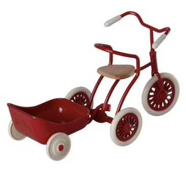 Przyczepka do Roweru - Czerwona - Tricycle Hanger Mouse - Red - Akcesoria dla Lalek - Maileg