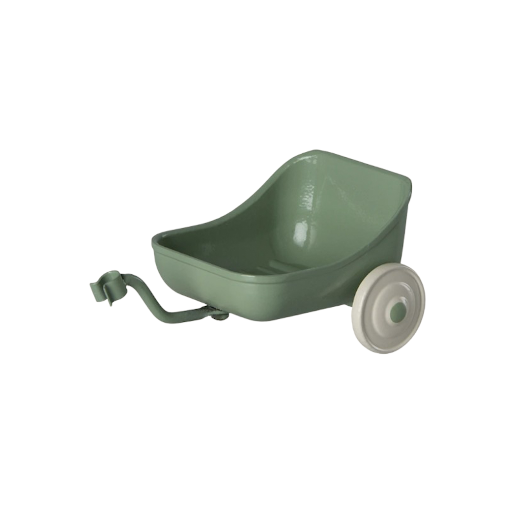 Przyczepka do Roweru - Zielona - Tricycle Hanger Mouse - Green - Akcesoria dla Lalek - Maileg