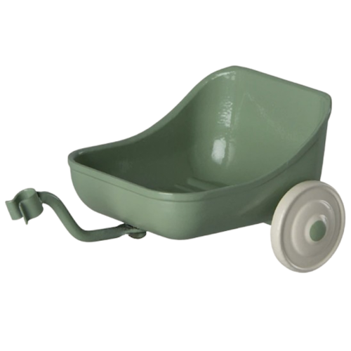 Przyczepka do Roweru - Zielona - Tricycle Hanger Mouse - Green - Akcesoria dla Lalek - Maileg