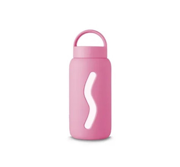 Mini Butelka Szklana na Wodę - Flamingo Pink -...