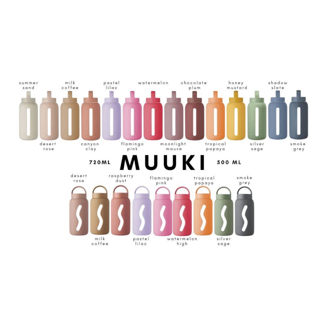 Mini Butelka Szklana na Wodę - Flamingo Pink - 500 ml - Muuki
