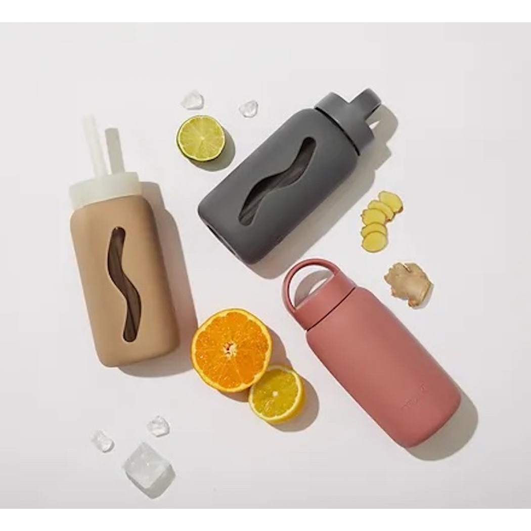 Mini Butelka Szklana na Wodę - Smoke Grey - 500 ml - Muuki