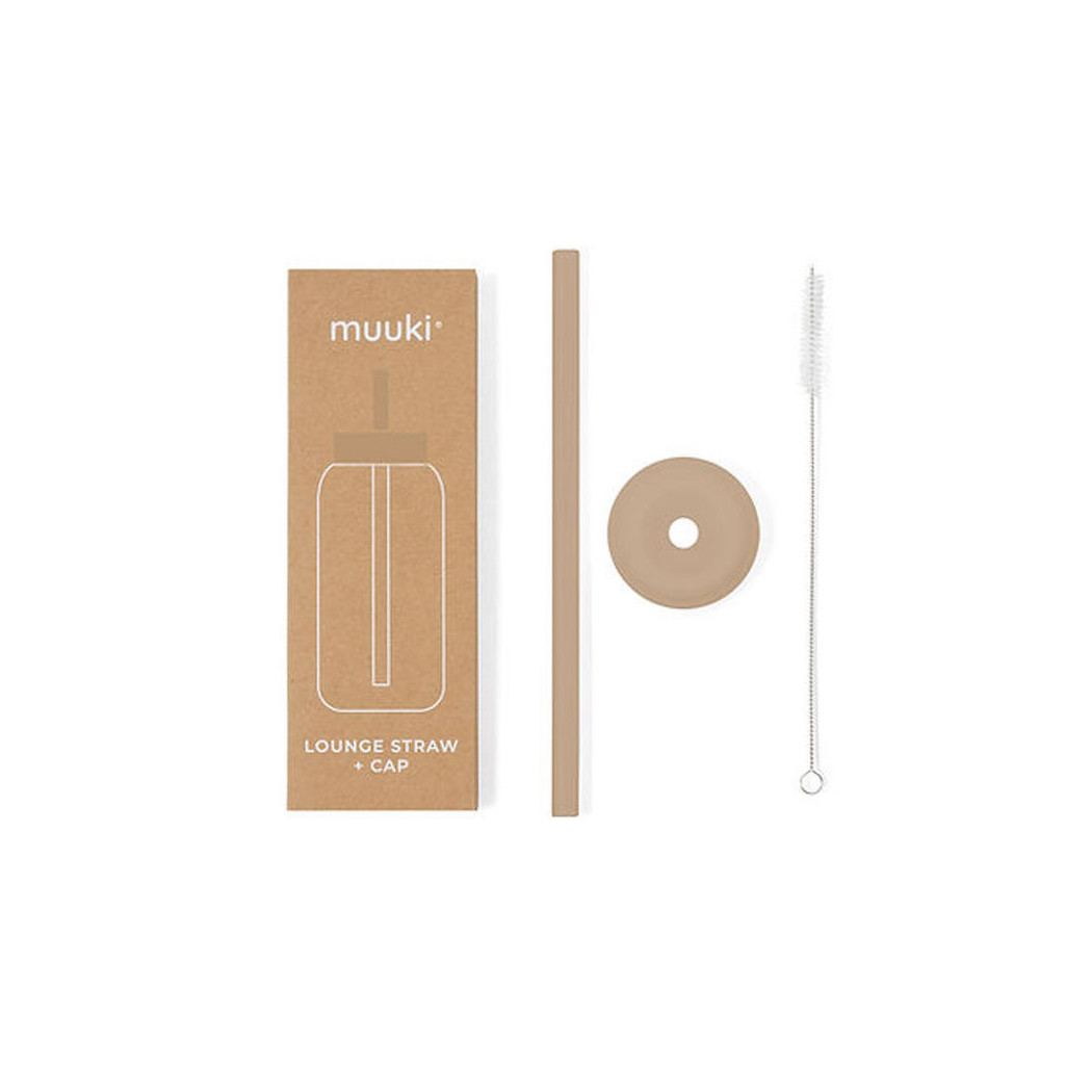 Milk Coffee - Silikonowa Słomka i Nakładka na Szklaną Butelkę 720 ml - Muuki