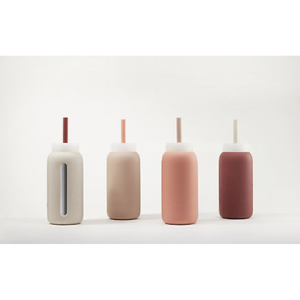 Zestaw 4 Kolorowych Silikonowych Słomek - Do Szklanej Butelki - Muuki