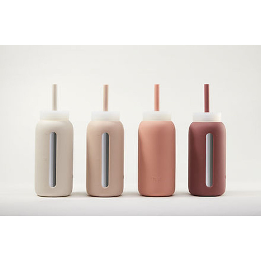 Zestaw 4 Kolorowych Silikonowych Słomek - Do Szklanej Butelki - Muuki