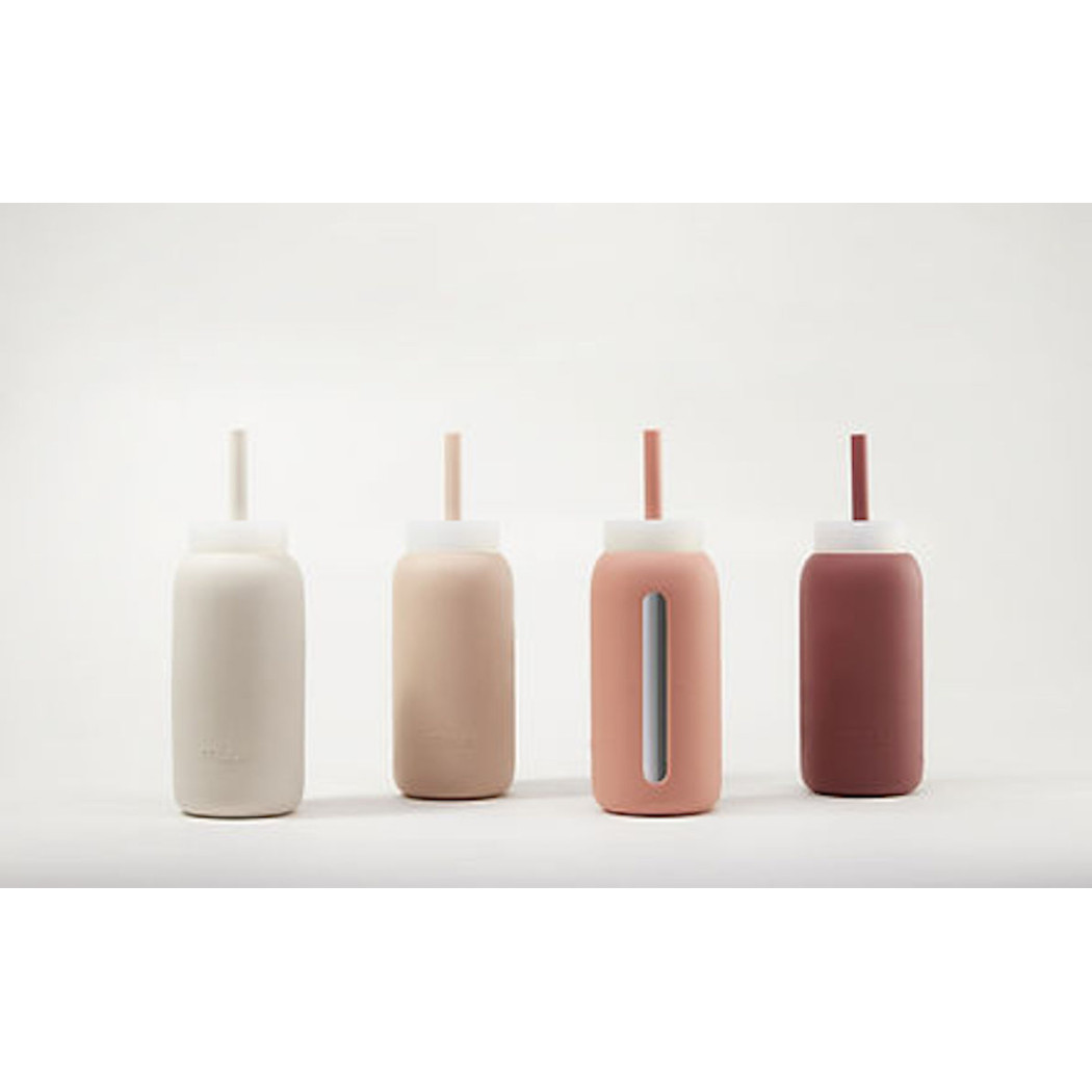 Zestaw 4 Kolorowych Silikonowych Słomek - Do Szklanej Butelki - Muuki