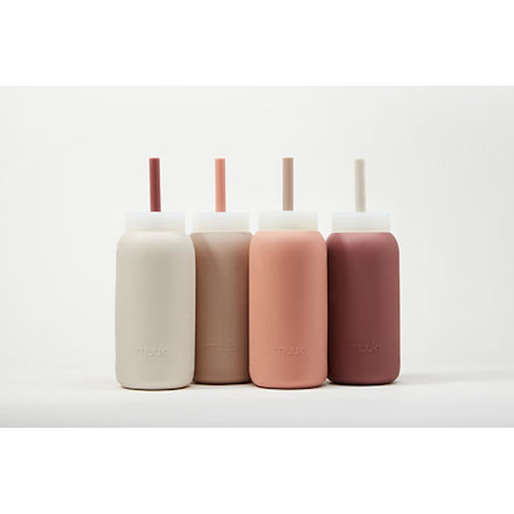 Zestaw 4 Kolorowych Silikonowych Słomek - Do Szklanej Butelki - Muuki