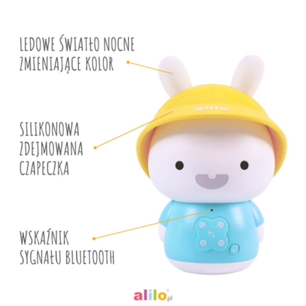 Króliczek Baby Bunny - Niebieski - Zabawka Edukacyjna - Alilo