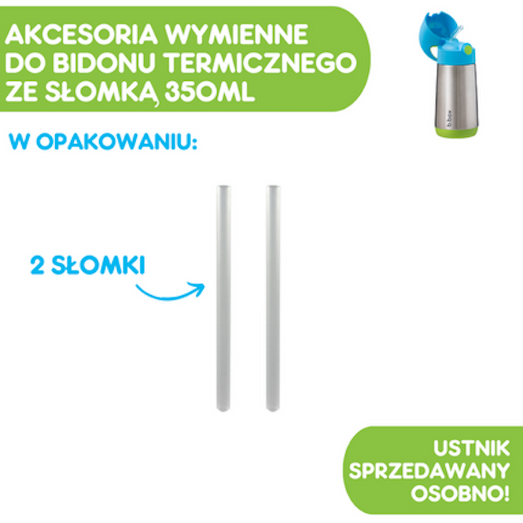 Zestaw Słomek do Bidonu Termicznego 350 ml - B.BOX - 2 sztuki
