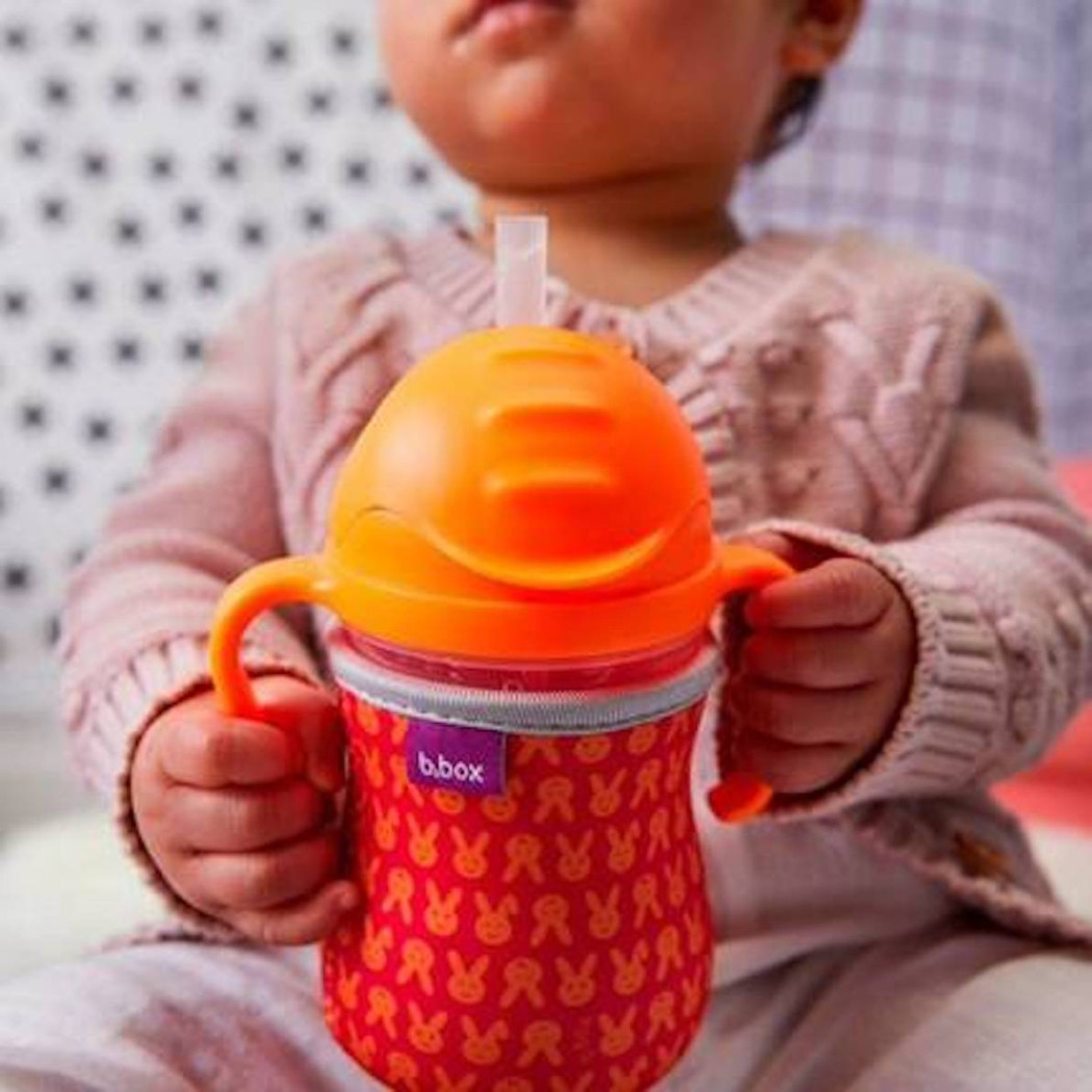 Pomarańczowy Innowacyjny Bidon ze Słomką Niekapek 240 ml- B.BOX