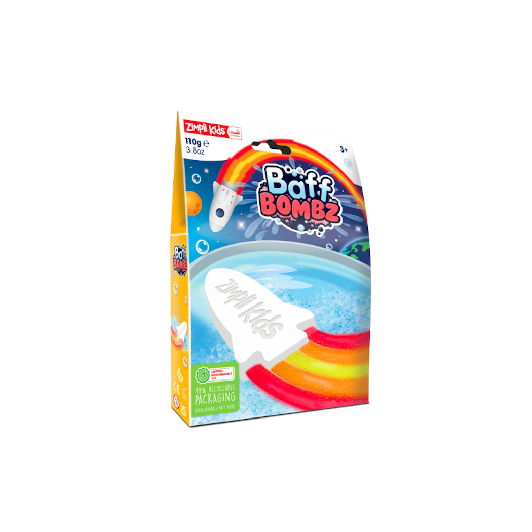 Rakieta do Zabawy w Kąpieli 110 g - Rainbow Baff Bombz 3+ - Zimpli Kids