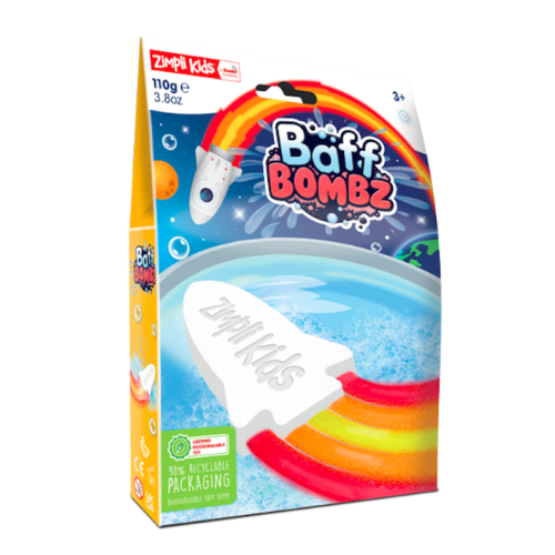 Rakieta do Zabawy w Kąpieli 110 g - Rainbow Baff Bombz 3+ - Zimpli Kids