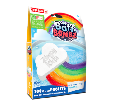 Tęczowa Chmurka do Zabawy w Kąpieli 110 g - Rainbow Baff Bombz 3+ - Zimpli Kids