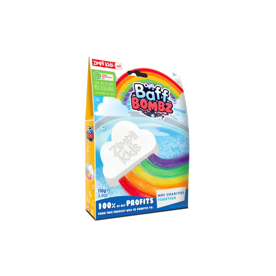 Tęczowa Chmurka do Zabawy w Kąpieli 110 g - Rainbow Baff Bombz 3+ - Zimpli Kids