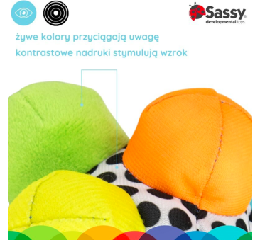 Piłka z Wypustkami - Sensoryczna Zabawka do Wózka - Sassy Baby
