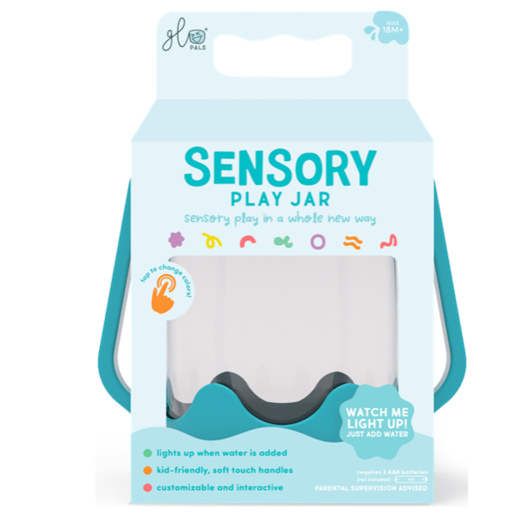 Niebieski Słoik Sensoryczny do Napełnienia Wodą - Glo Pals