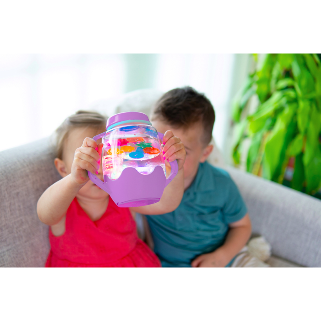 Fioletowy Słoik Sensoryczny do Napełnienia Wodą - Glo Pals