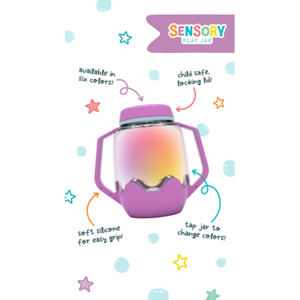 Fioletowy Słoik Sensoryczny do Napełnienia Wodą - Glo Pals