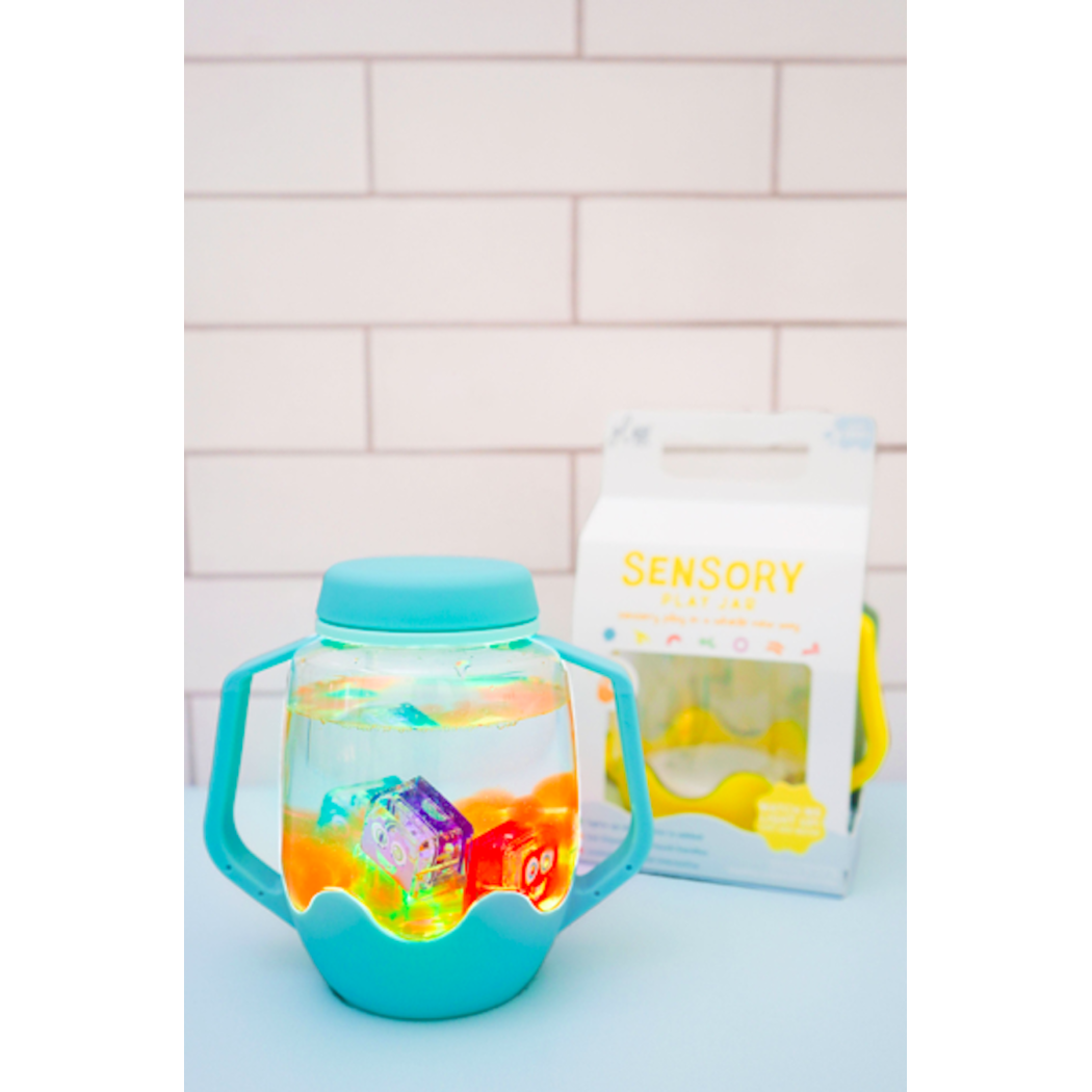 Niebieski Słoik Sensoryczny do Napełnienia Wodą - Glo Pals