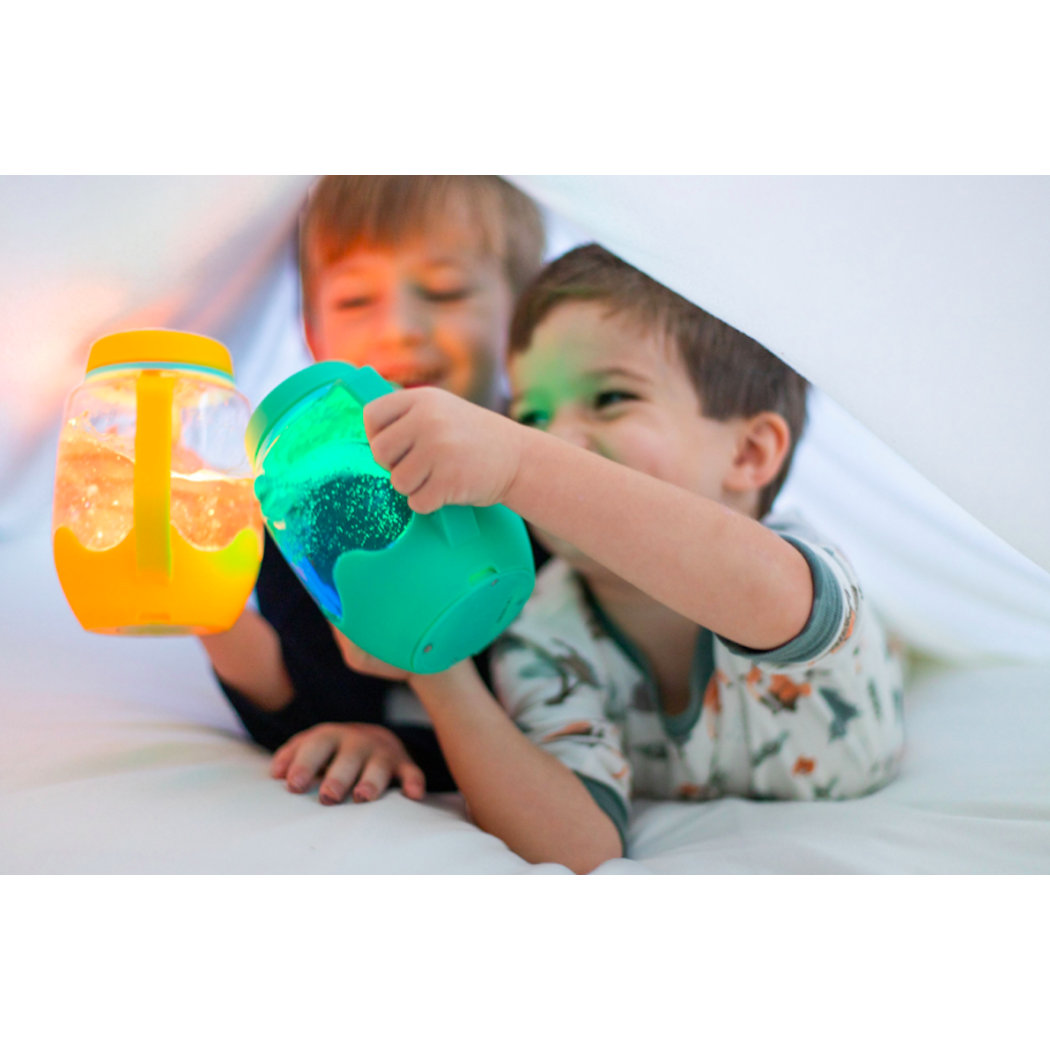 Zielony Słoik Sensoryczny do Napełnienia Wodą - Glo Pals