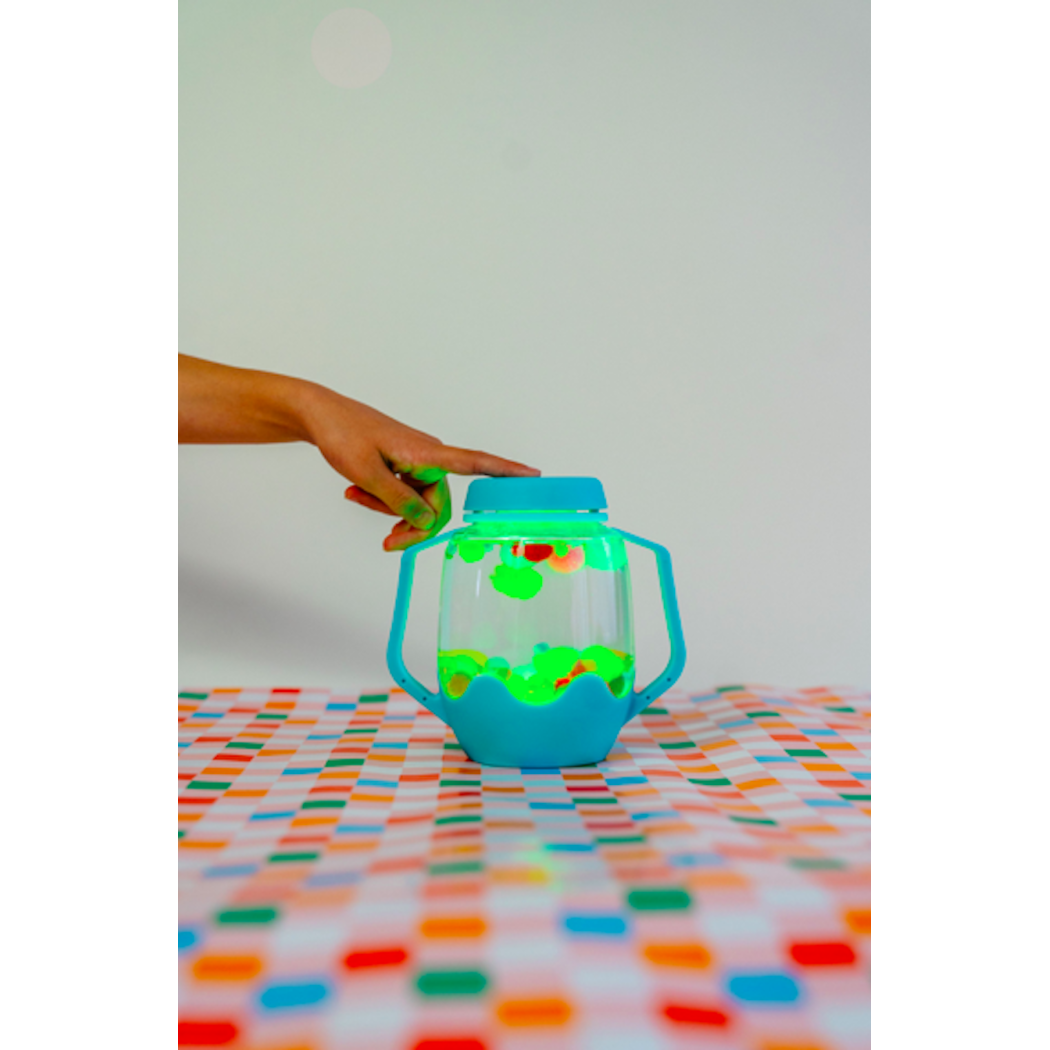 Zielony Słoik Sensoryczny do Napełnienia Wodą - Glo Pals