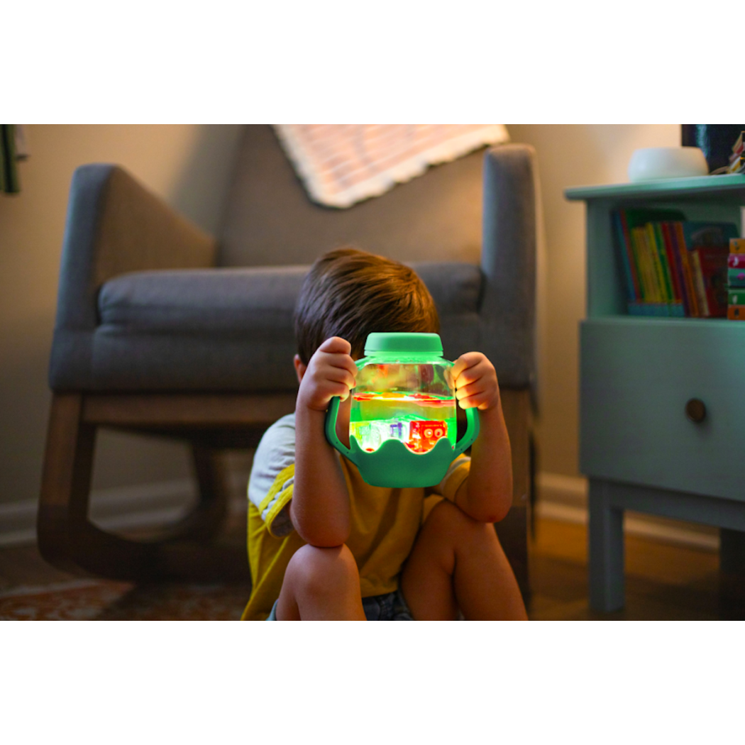 Zielony Słoik Sensoryczny do Napełnienia Wodą - Glo Pals