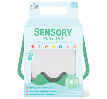 Zielony Słoik Sensoryczny do Napełnienia Wodą - Glo Pals