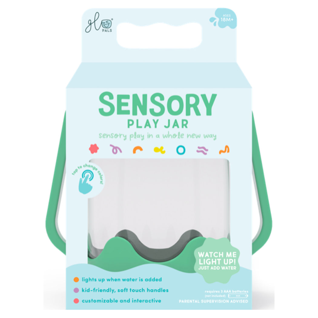 Zielony Słoik Sensoryczny do Napełnienia Wodą - Glo Pals