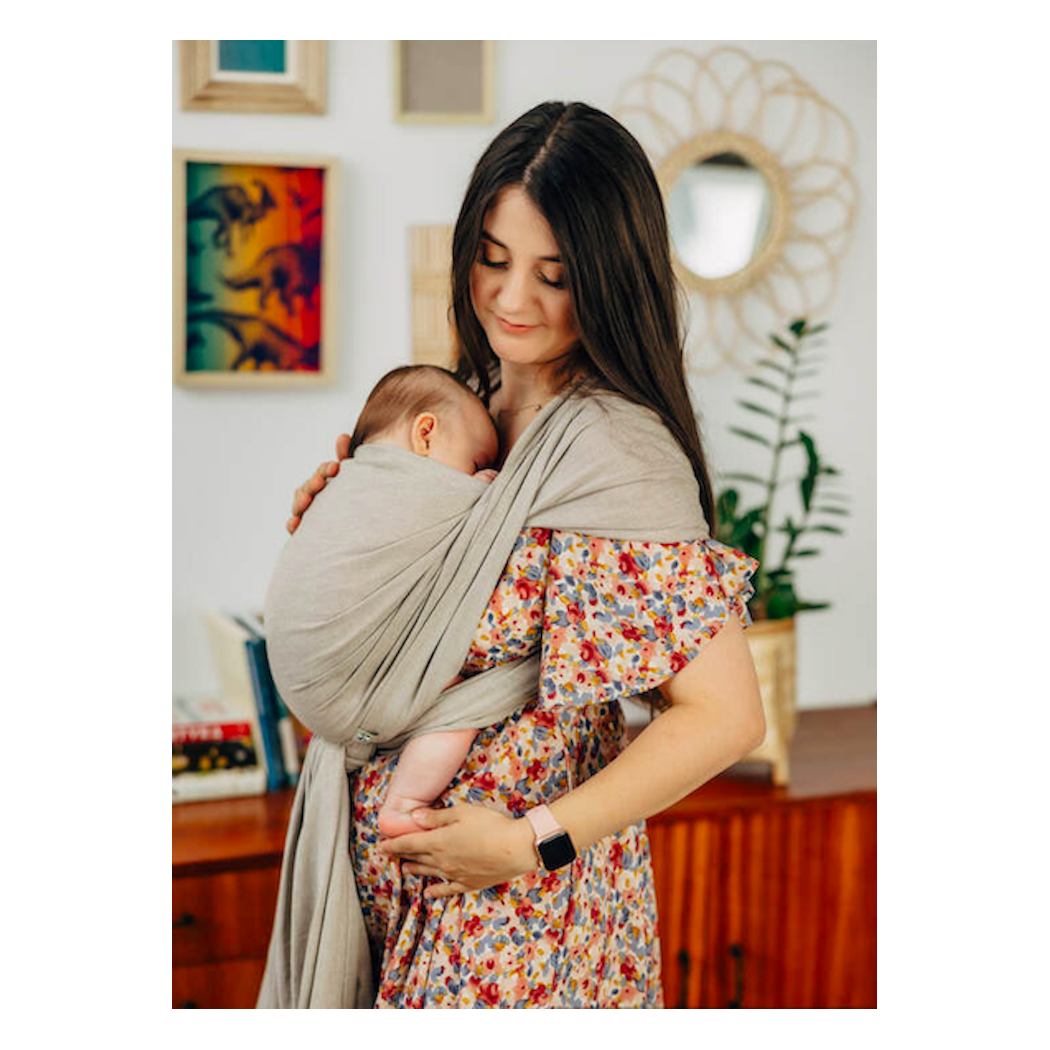 PEANUT BUTTER ROZMIAR S - Chusta do noszenia dzieci, tkana splotem skośno-krzyżowym , bawełna , ramię bez zakładek  - LennyLamb