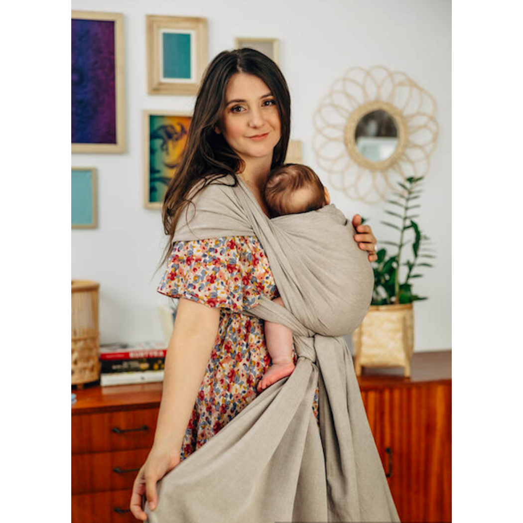 PEANUT BUTTER ROZMIAR M - Chusta do noszenia dzieci, tkana splotem skośno-krzyżowym , bawełna , ramię bez zakładek  - LennyLamb