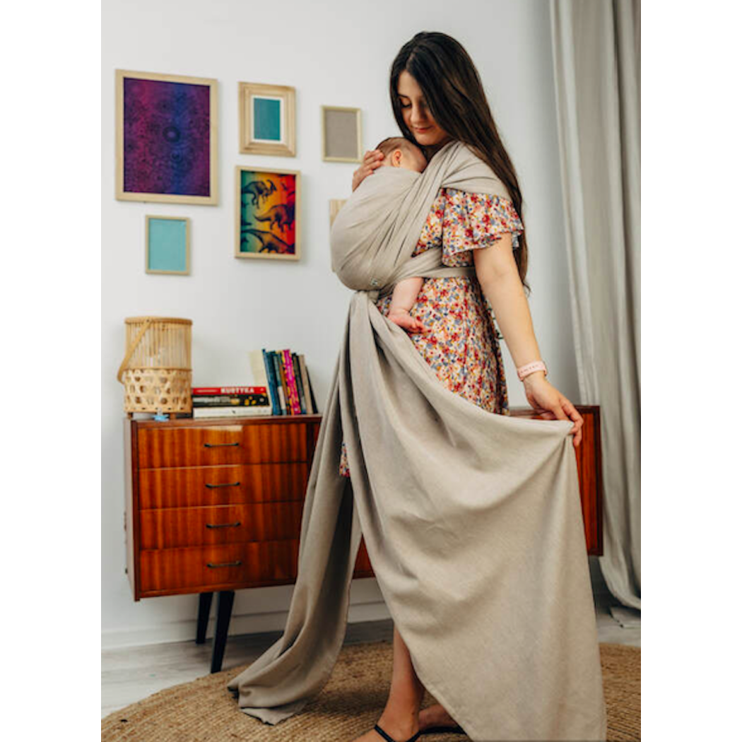 PEANUT BUTTER ROZMIAR M - Chusta do noszenia dzieci, tkana splotem skośno-krzyżowym , bawełna , ramię bez zakładek  - LennyLamb